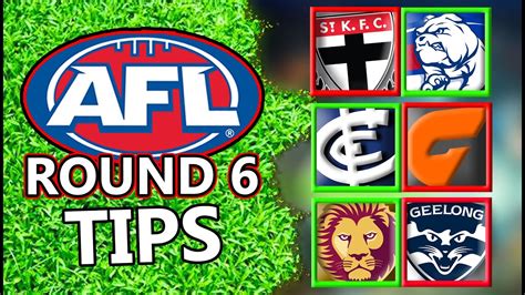 afl round 6 predictions.
